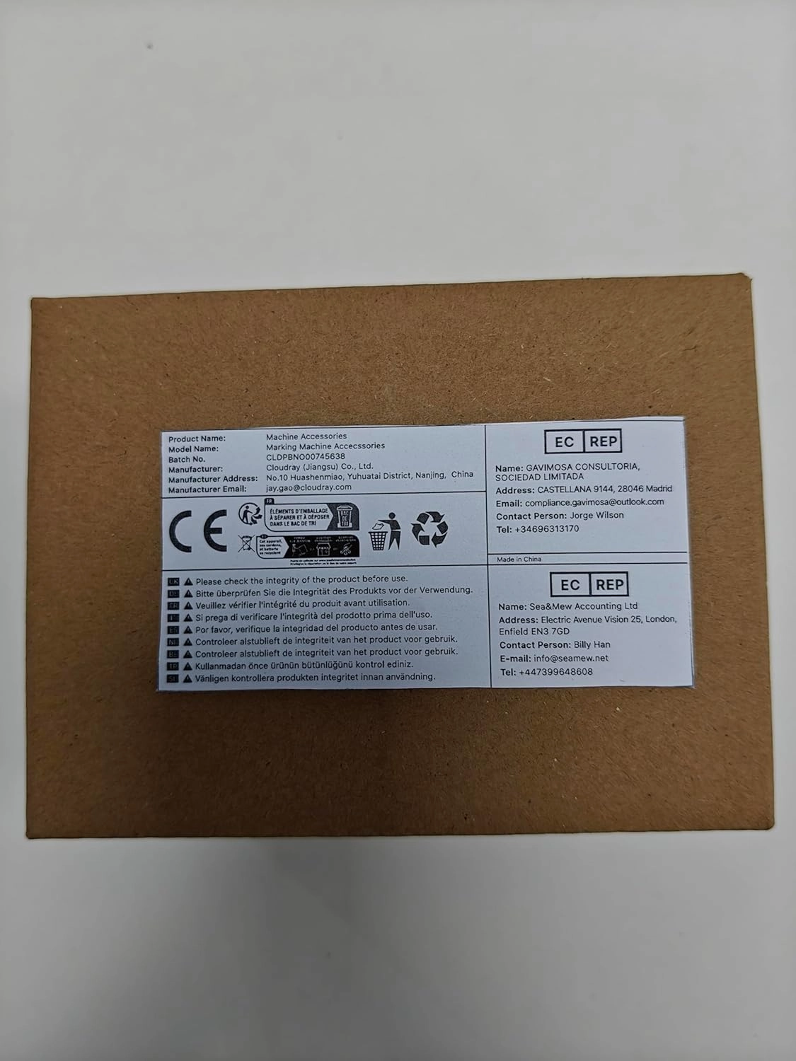 Cloudray CO2 Laser Cutting Machine Universal Metal Parts PMI Linear Guideway Carriage MSB-15-S