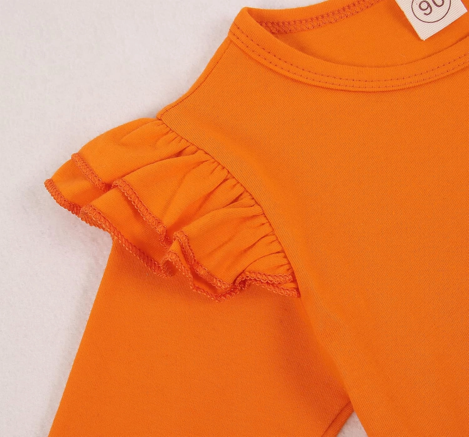 CM C&M WODRO Baby Girl Pumpkin Outfit Cute Long Sleeve Solid Color Shirt Top Suspender Plaid Skirt Set