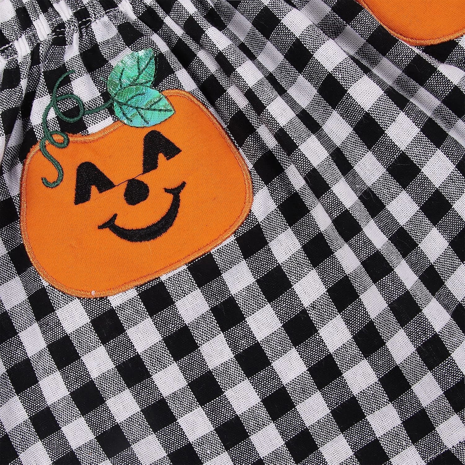 CM C&M WODRO Baby Girl Pumpkin Outfit Cute Long Sleeve Solid Color Shirt Top Suspender Plaid Skirt Set