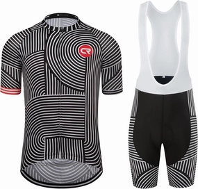 Coconut Ropamo CR Men's Cycling Jersey Set Road Bike Jersey Zipper Pocket Bib Shorts with 4D Padded Cycling Clothing Set
