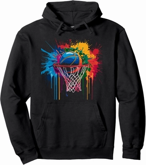 Colorful Basketball Color Splash Hoop Net Dunk Lovers Pullover Hoodie