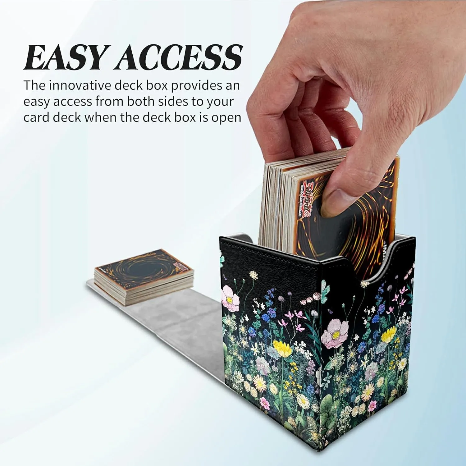 Colourful Wild Flower Card Deck Box for Trading Cards Commander Deck Box Card Storage Box with Strong Magnet Magic Premium Gathering Deck Box Cover for TCG CCG Magic Cards