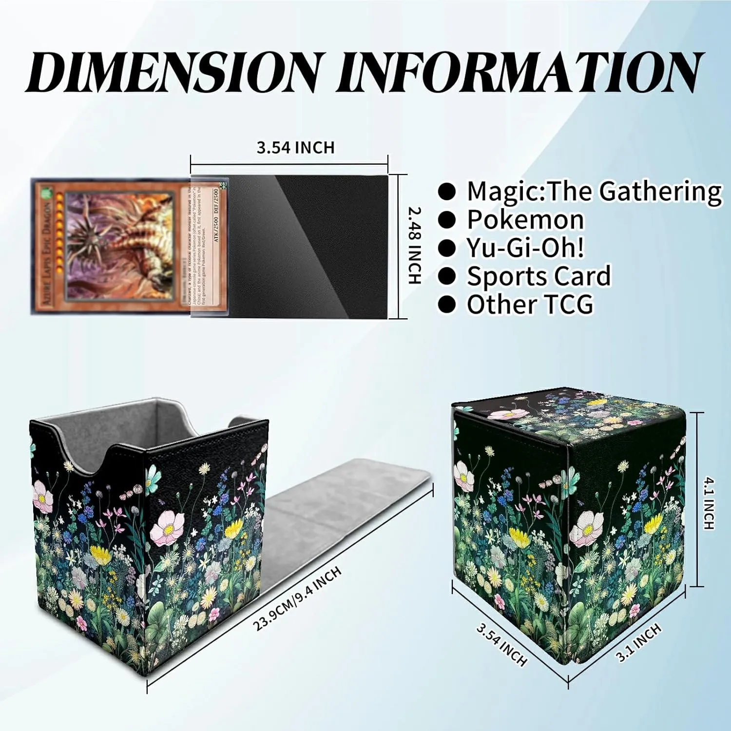 Colourful Wild Flower Card Deck Box for Trading Cards Commander Deck Box Card Storage Box with Strong Magnet Magic Premium Gathering Deck Box Cover for TCG CCG Magic Cards