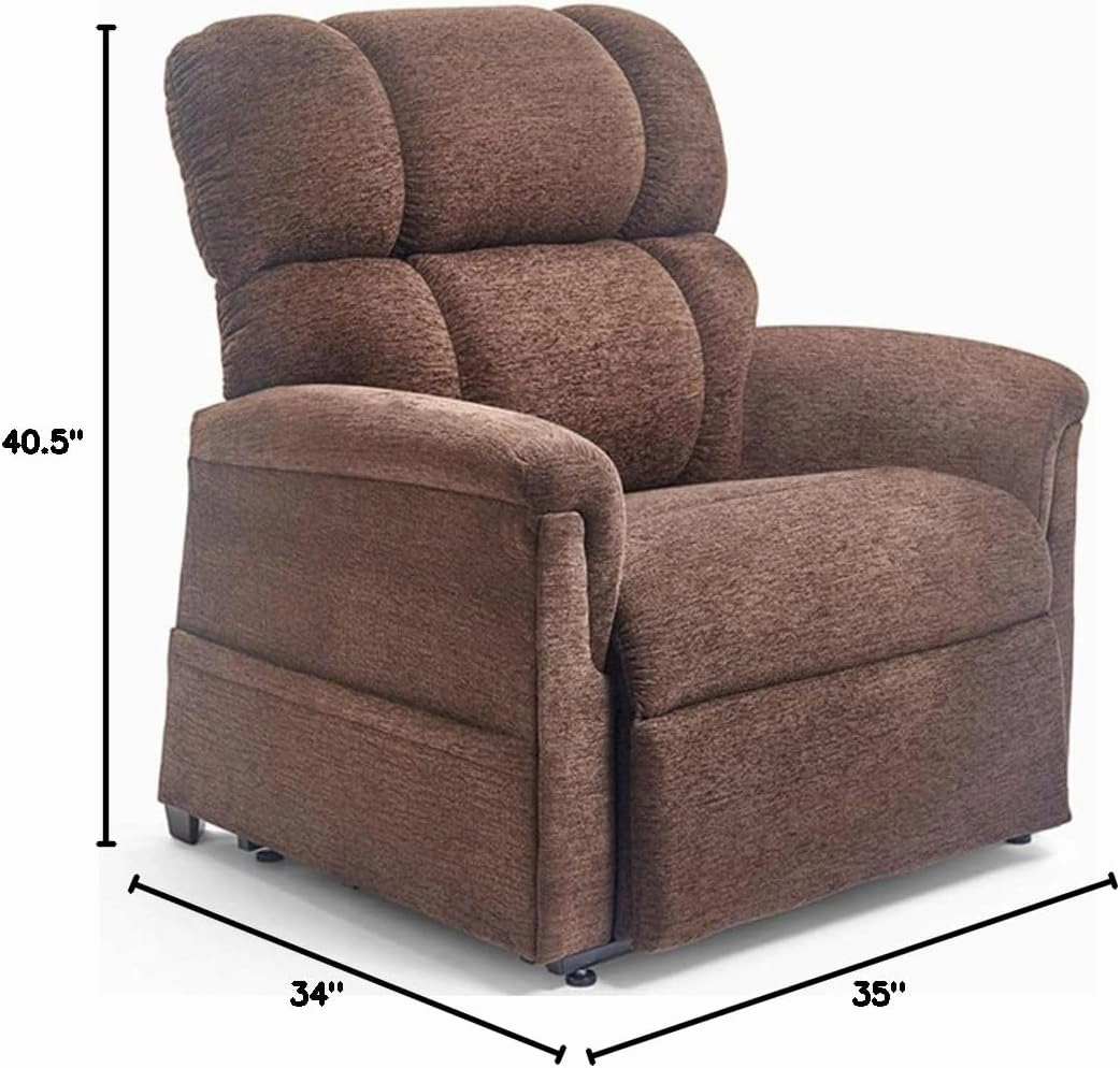 Comforter PR531-S23 Small 23 Wide Seat PR-531 375 lb. Weight Capacity Power Lift Chair Recliner - Bittersweet Dark Brown Fabric (Golden-PR531-S23-Hazelnut)