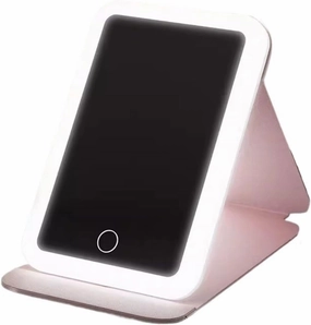 Compact Vanity Mirror Foldable LED Makeup Mirror with Light Supplementary Mirror Portable Desktop Bedroom Makeup Rechargeable Mirror Salon Hairdressing Mirror (Color : A)