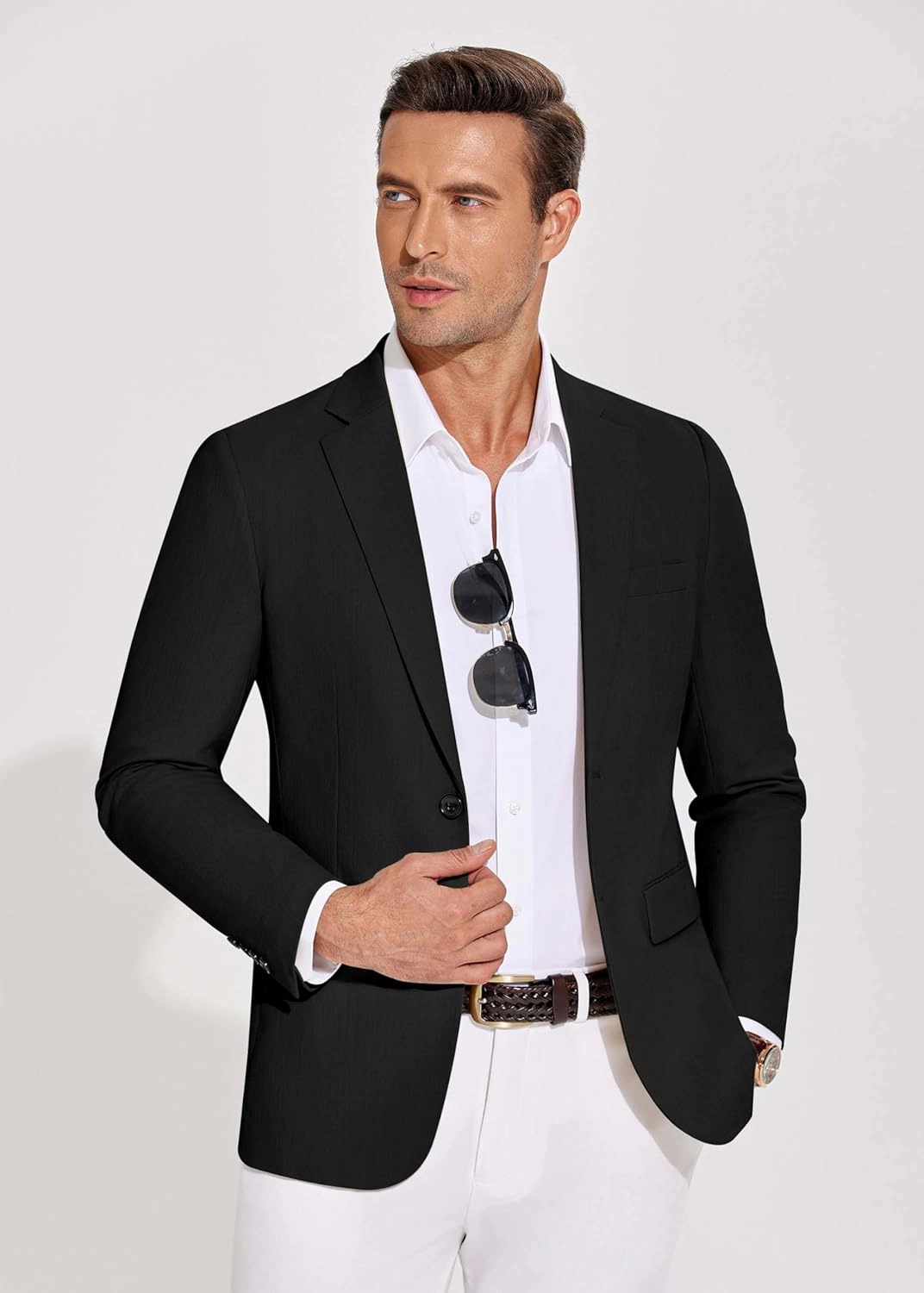 COOFANDY Men's Casual Blazer Lightweight Slim Fit Suit Jacket Two Button Cotton Sport Coats
