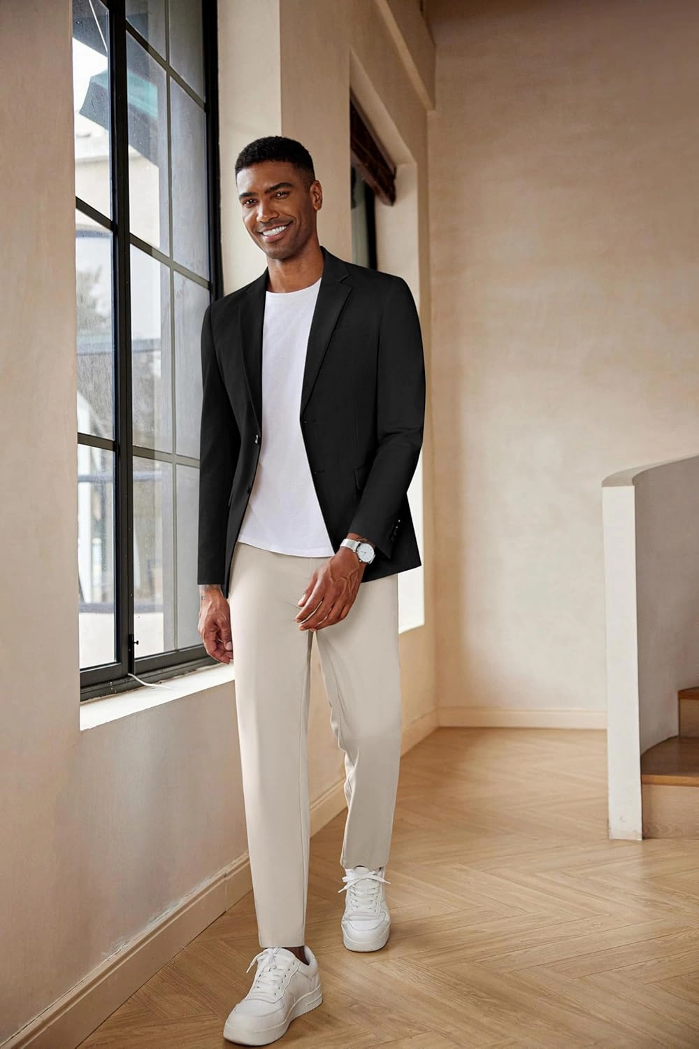 COOFANDY Men's Casual Blazer Lightweight Slim Fit Suit Jacket Two Button Cotton Sport Coats