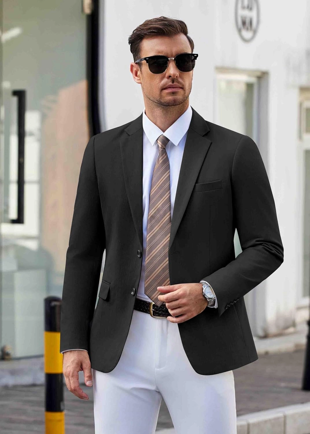 COOFANDY Men's Casual Blazer Lightweight Slim Fit Suit Jacket Two Button Cotton Sport Coats