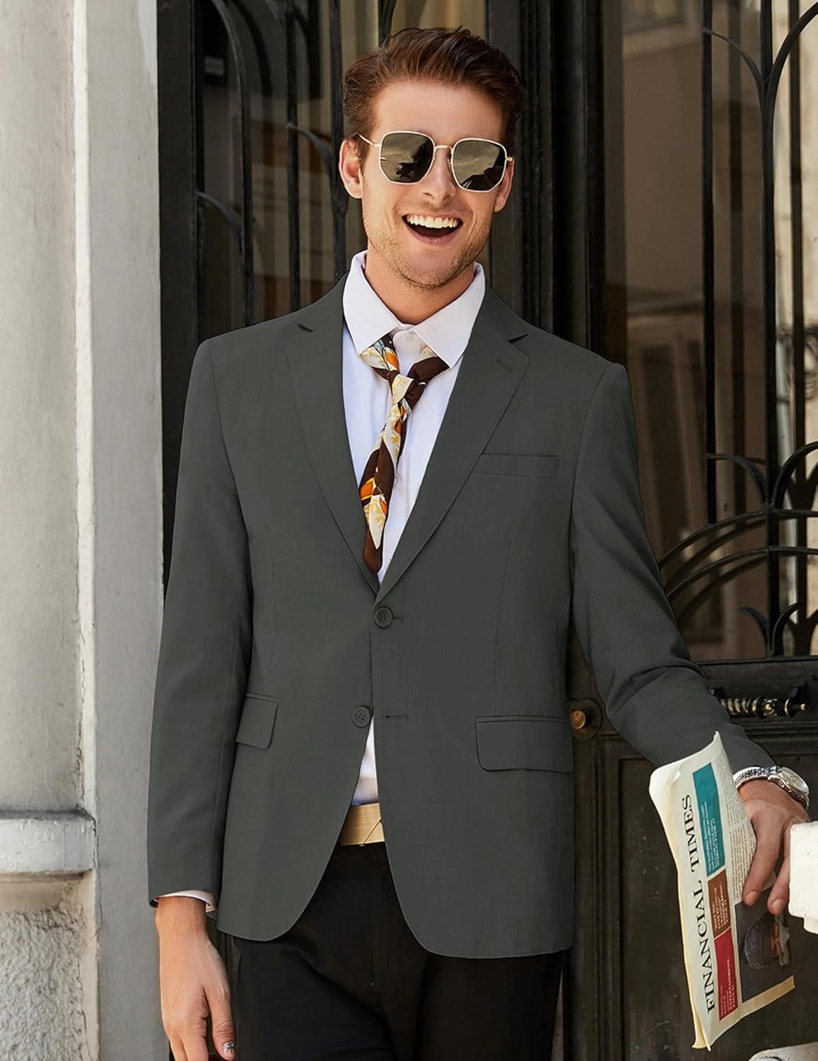 COOFANDY Mens Linen Casual Blazer Slim Fit Sport Coat Two Button Summer Suit Jacket Lightweight Business Sport Jacket
