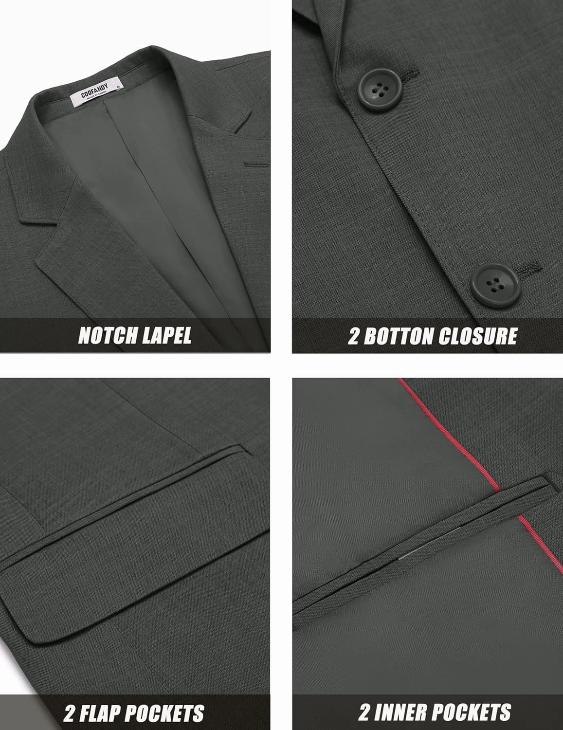 COOFANDY Mens Linen Casual Blazer Slim Fit Sport Coat Two Button Summer Suit Jacket Lightweight Business Sport Jacket