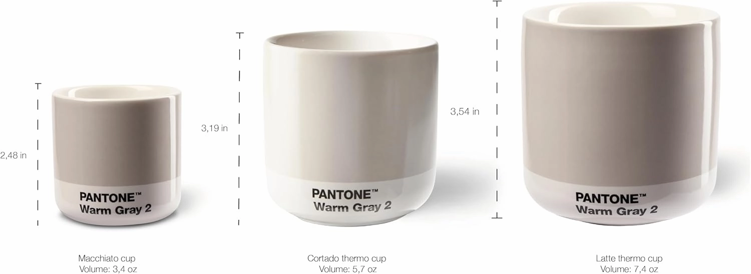 Copenhagen Design Pantone Macchiato Cup - Coffee, Latte, Macchiato Mug - 3.34oz/100ml, Brown 2322
