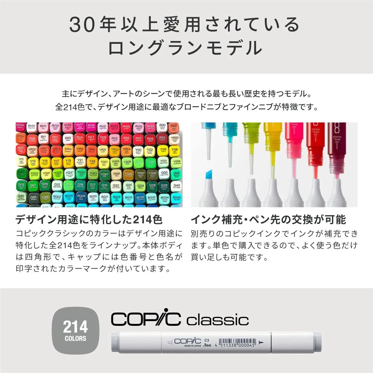 Copic Classic, Alcohol-based Markers, 12pc Set, Basic (New ver.)