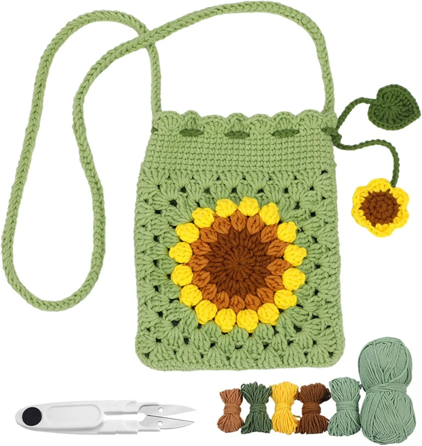 Crochet Starter Kits Sunflowers Crossbody Bag Crochet Set Beginners Crochet Kits Learn To Crochet Set By English Video Sunflowers Bag Crochet Kits With English Video Beginners Crochet Set
