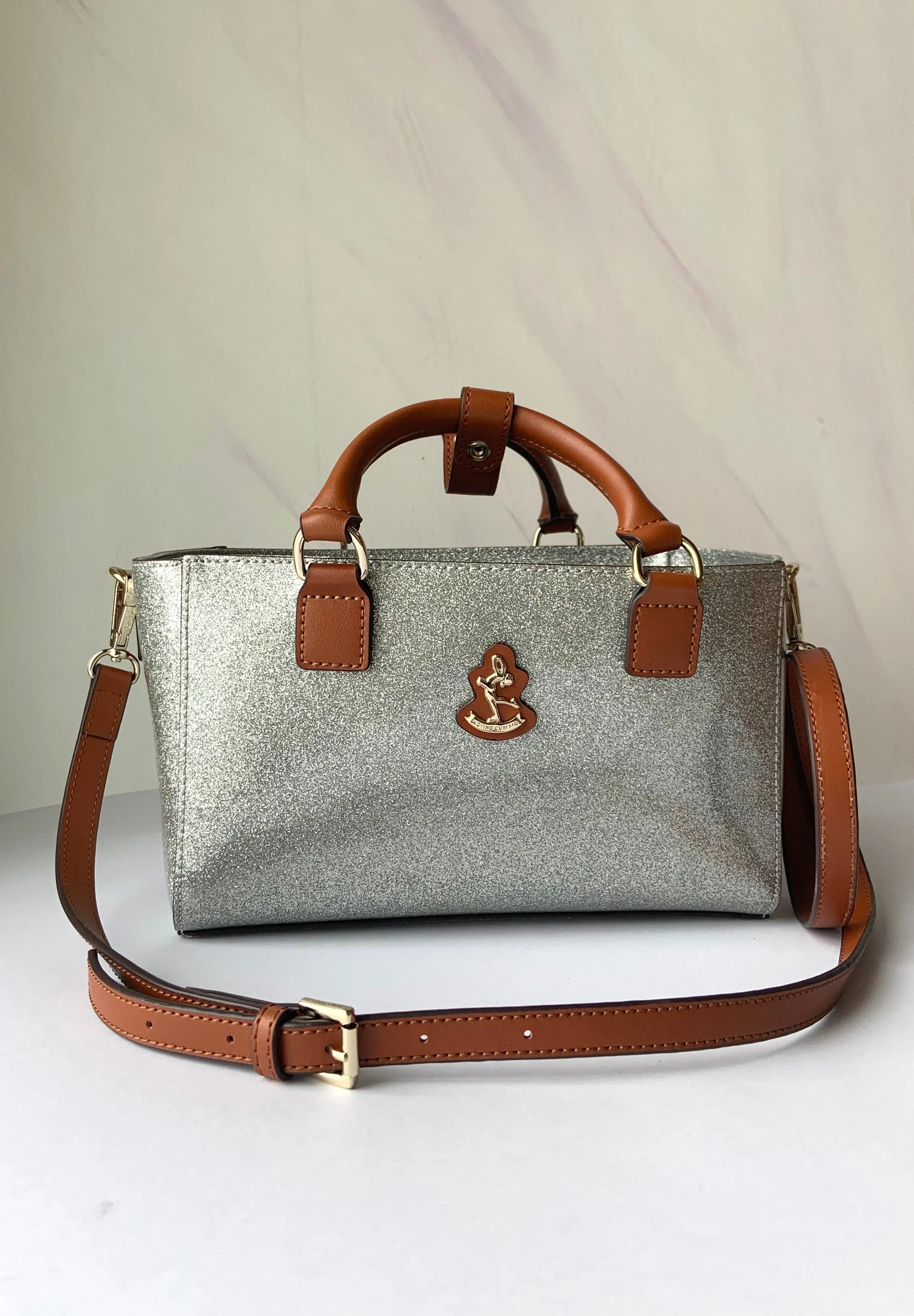 Cube Tote Bag SHINY, silver