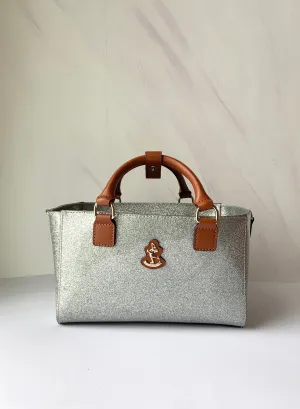 Cube Tote Bag SHINY, silver