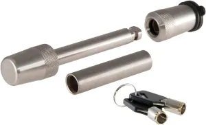 CURT 23580 Stainless Steel Trailer Hitch Lock, 1/2-Inch Pin Diameter, 5/8-Inch Adapter, Fits 1-1/4 or 2-Inch Receiver