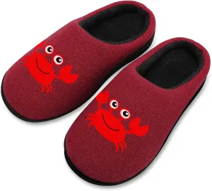 Cute Crab Women's Knitted Cotton Slippers Soft Comfort Warm House Casual Shoes
