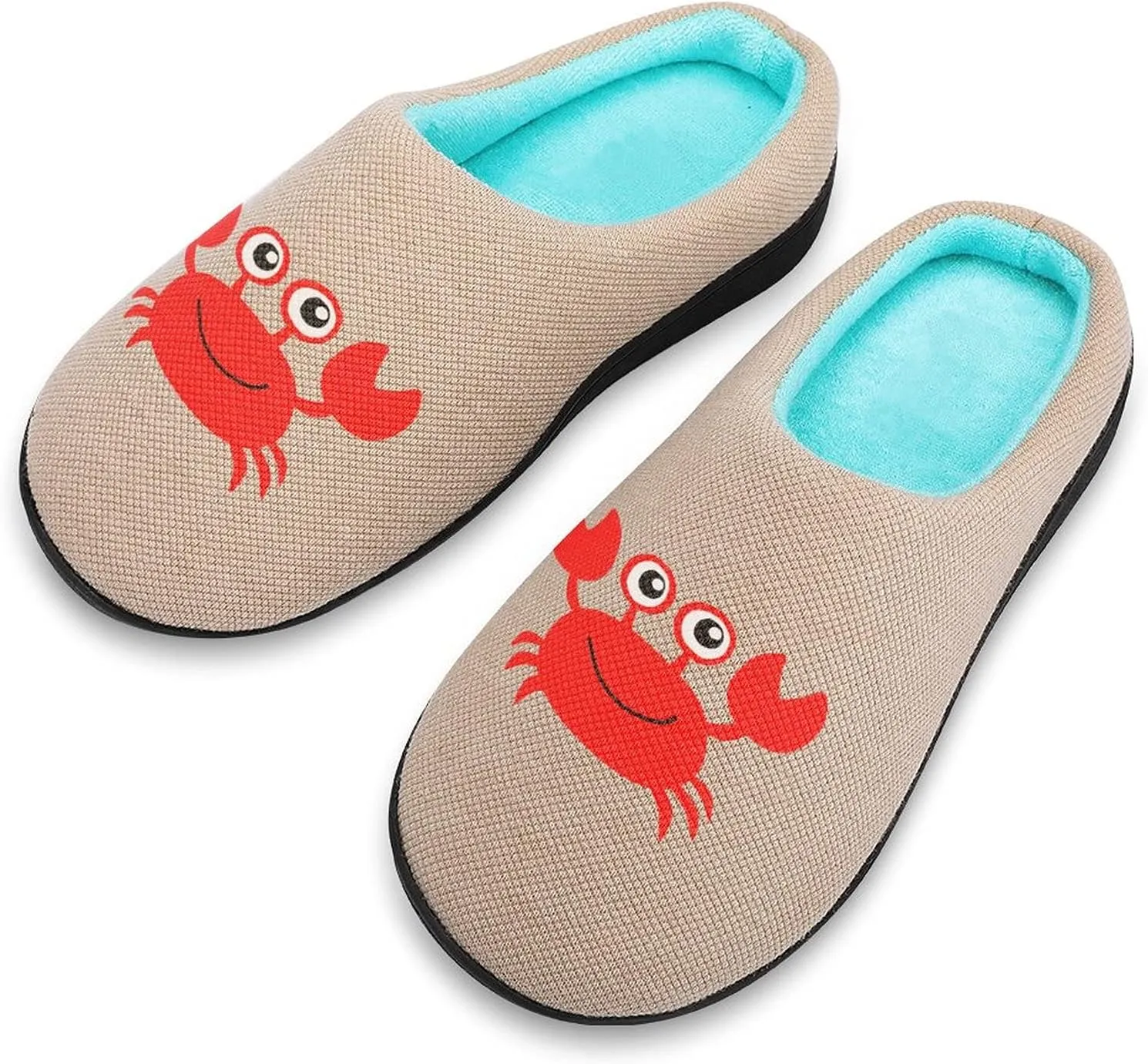 Cute Crab Women's Knitted Cotton Slippers Soft Comfort Warm House Casual Shoes