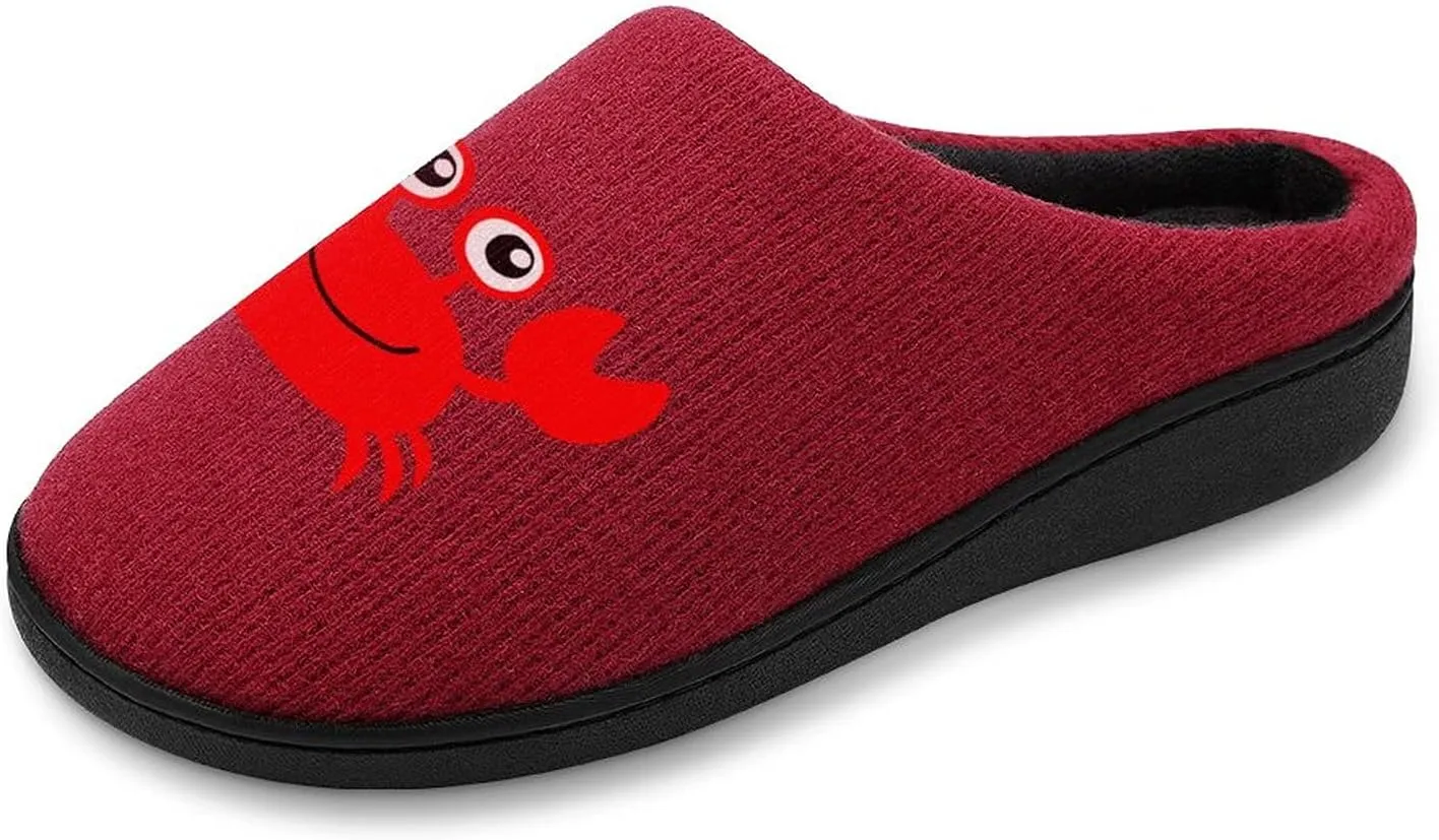 Cute Crab Women's Knitted Cotton Slippers Soft Comfort Warm House Casual Shoes