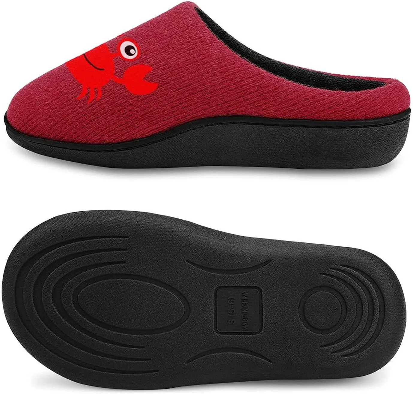 Cute Crab Women's Knitted Cotton Slippers Soft Comfort Warm House Casual Shoes