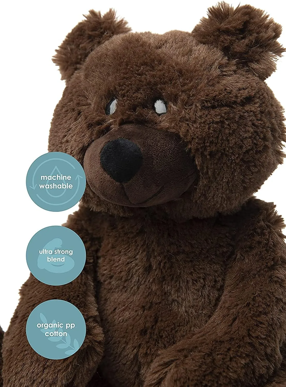 Cute Stuffed Animal Pillow Chocolate Brown Teddy Bear Plush Toy Pillow Kawaii Plushies Squishy Plush Pillow Cute Plushies for Girls and Boys