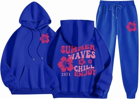 Cute 2 Piece Outfits for Women Teen Girls Preppy Puff 2024 Fall Fleece Pocket Drawstring Pullover Oversized Sweatpant