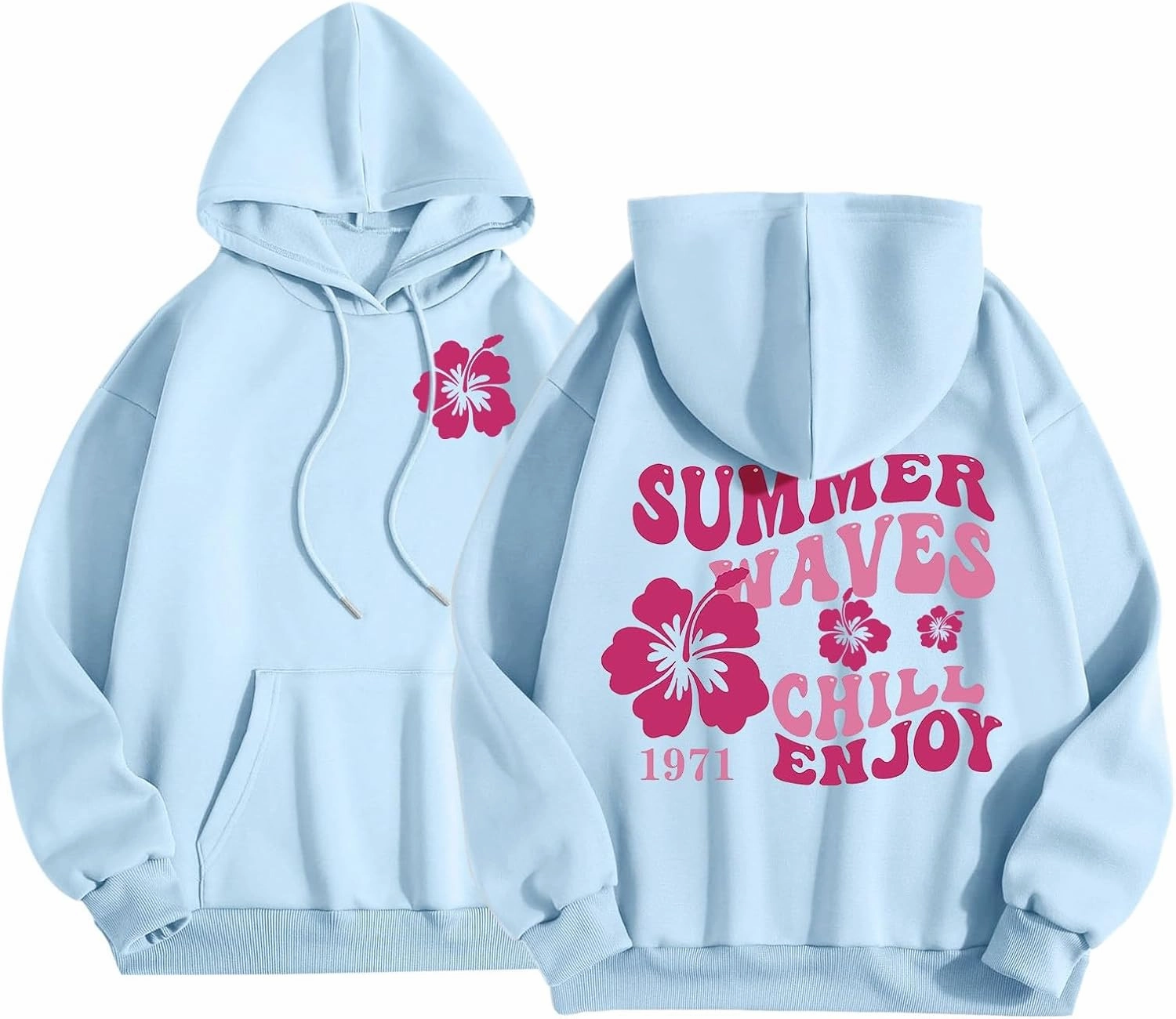 Cute Beach Sweatsuits Women 2 Piece Outfit Meet Me at The 1962 Pink Tree Graphic Hoodie with Sweatpants Cute Tracksuit