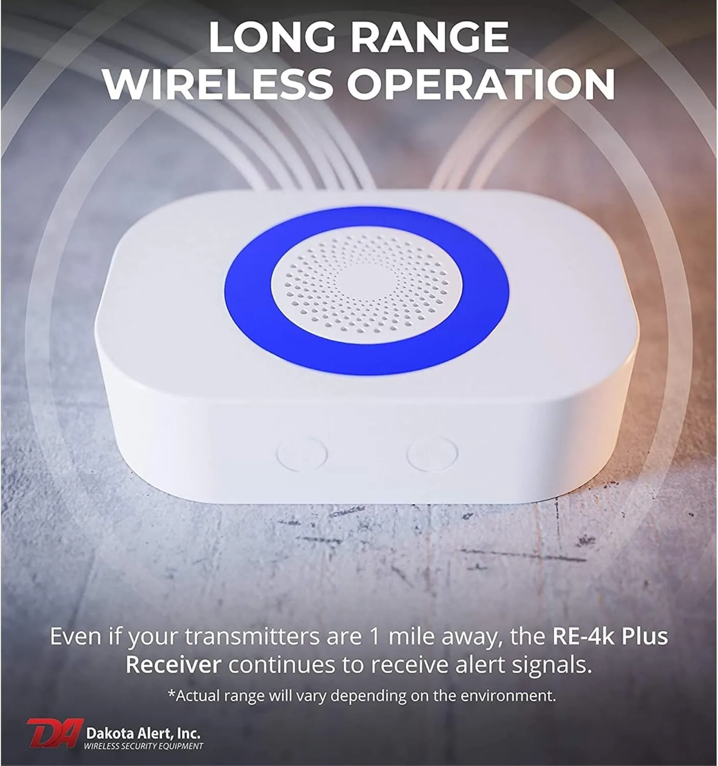 Dakota Alert Wireless Receiver- RE-4k Plus- Up to 1 Mile Operating Range - Compatible with All Dakota Alert 4000 Series Sensors: SBB-4000, DCHT-4000, DCMT-4000, DCPT-4000, and UT-4000 Transmitters
