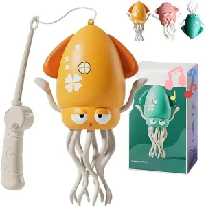 Dancing Octopus Toy, Wiggly Wonder Octopus with Smart Tentacle Explorer, Crawling Dancing Automatic Obstacle Sensor Toys, Stress Relief Gift with LED Lights & Music, Moving Dog Toy(Yellow,with Rod)
