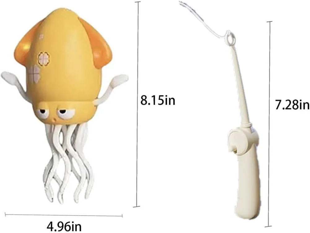 Dancing Octopus Toy, Wiggly Wonder Octopus with Smart Tentacle Explorer, Crawling Dancing Automatic Obstacle Sensor Toys, Stress Relief Gift with LED Lights & Music, Moving Dog Toy(Yellow,with Rod)