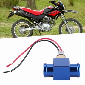 DAUERHAFT Thermostat Water Temperature Switch Kit, CNC Aluminum Alloy Radiator Coolant Fan Temp Sensor for Motorcycle ATV Off Road Vehicle(Black Blue Orange) (Blue), DAUERHAFTrdq12gw84s-12