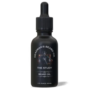 Deadman's Beard Co. | Men's Premium Beard Oil - Soften, Nourish and Condition Your Beard & Skin | Made In The U.S.A | The Study - Leather, Mahogany, Tonka Bean - 1 fl oz