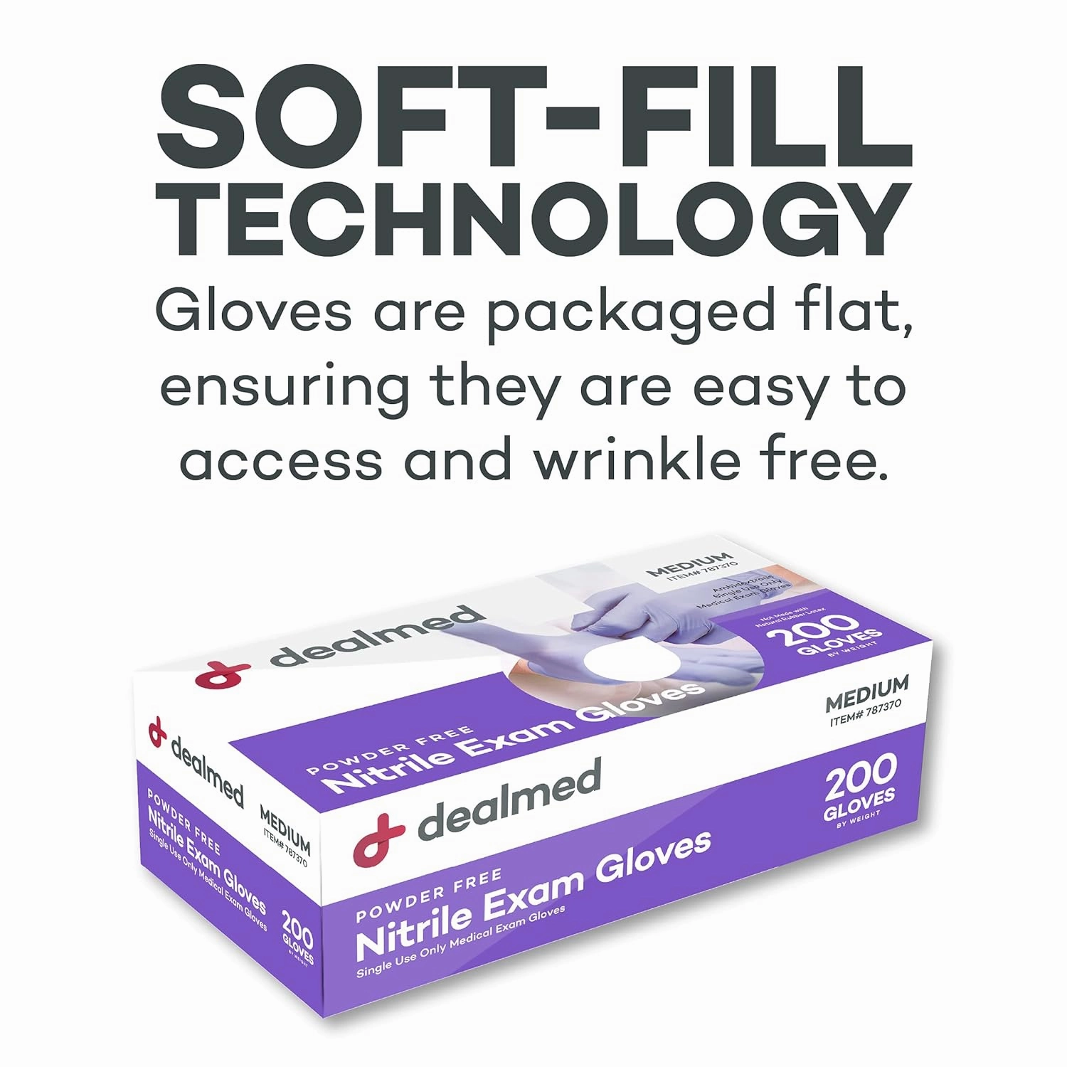 Dealmed Nitrile Medical Grade Exam Gloves, Disposable, Latex-Free, Medium (200 ct.)