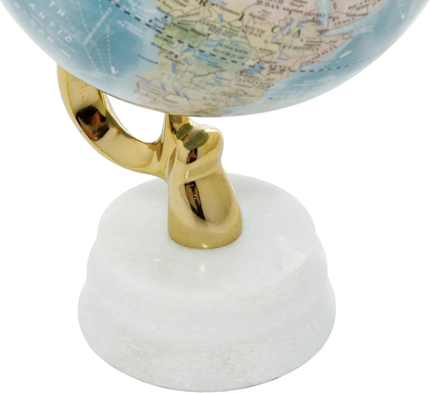 Deco 79 Aluminum Metal World Globe with Marble Base, Desk Globe 6" x 6" x 11", Blue