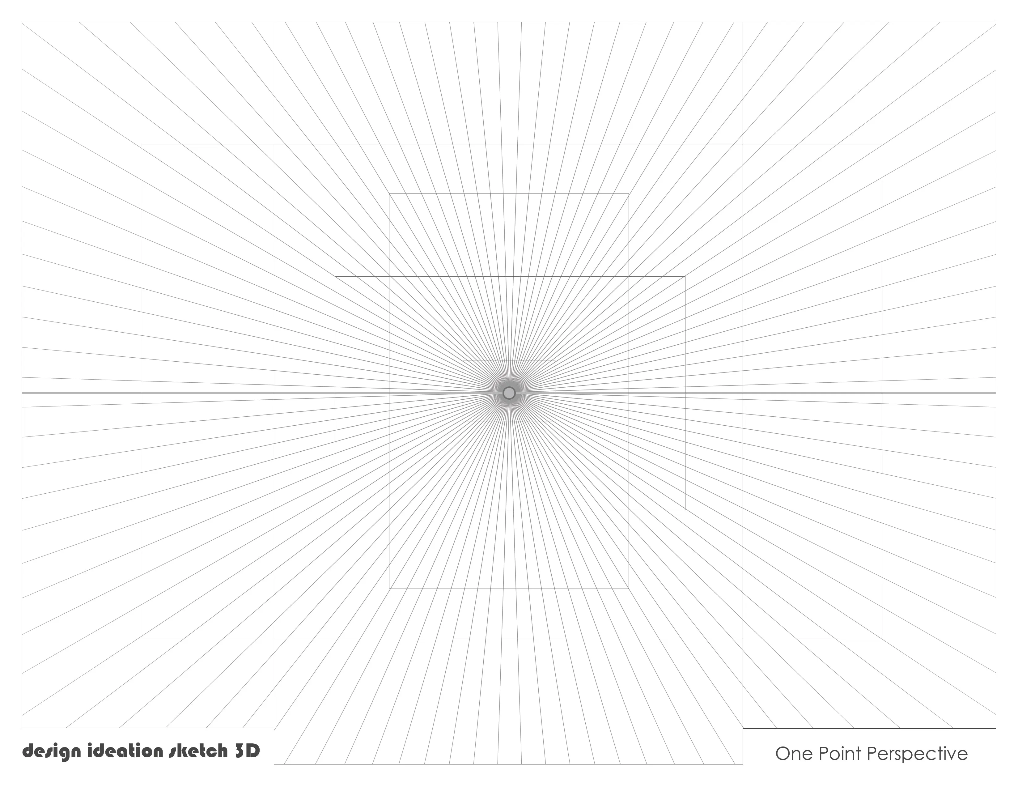Design Ideation PERSPECTIVE GRID PAD. Removable Sheet. Multi-Media. 1 Point. Grey. (8.5" x 11") PAD-2550-TS