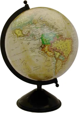 Desktop Rotating Globe World Earth Beige Ocean Globes Table Décor 12.5"