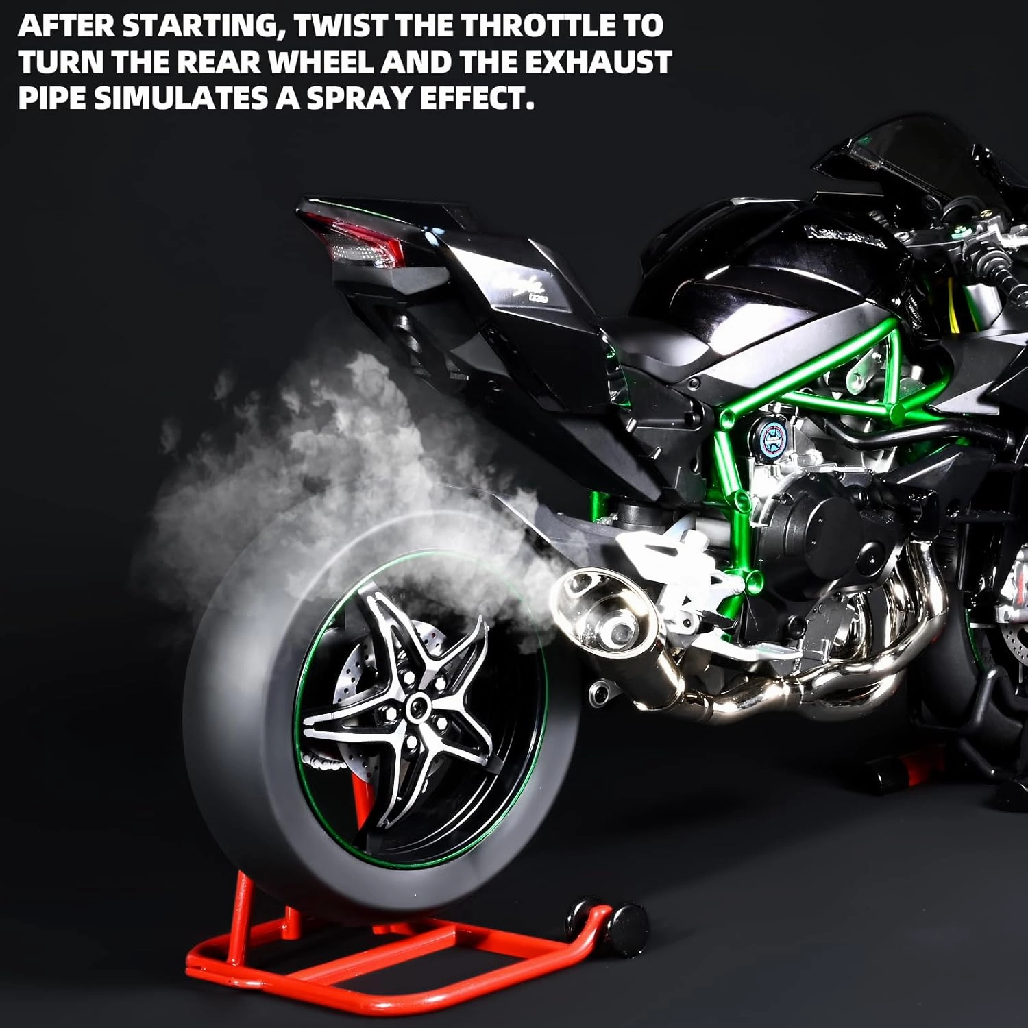 Die Cast Motorcycle 1:6 Scale for Kawasaki H2R Motorcycles Alloy Racing Motorcycle Model Power Toy Motorcycles Collection Kawasaki Model Motorcycles