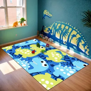 Dinosaur Rug - Cartoon Dinosaur Rugs for Boys Bedroom Cute Dino Carpet for Boys Girls Room Decor Kids Animal Print Carpet for Living Room Floor Mats, 2.5x4 Feet