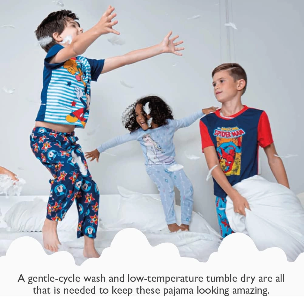 Disney Boys' 2-Piece Loose-fit Pajama Set, Soft & Cute for Kids