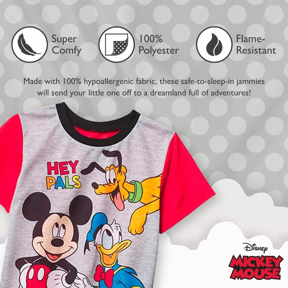 Disney Boys' 2-Piece Loose-fit Pajama Set, Soft & Cute for Kids