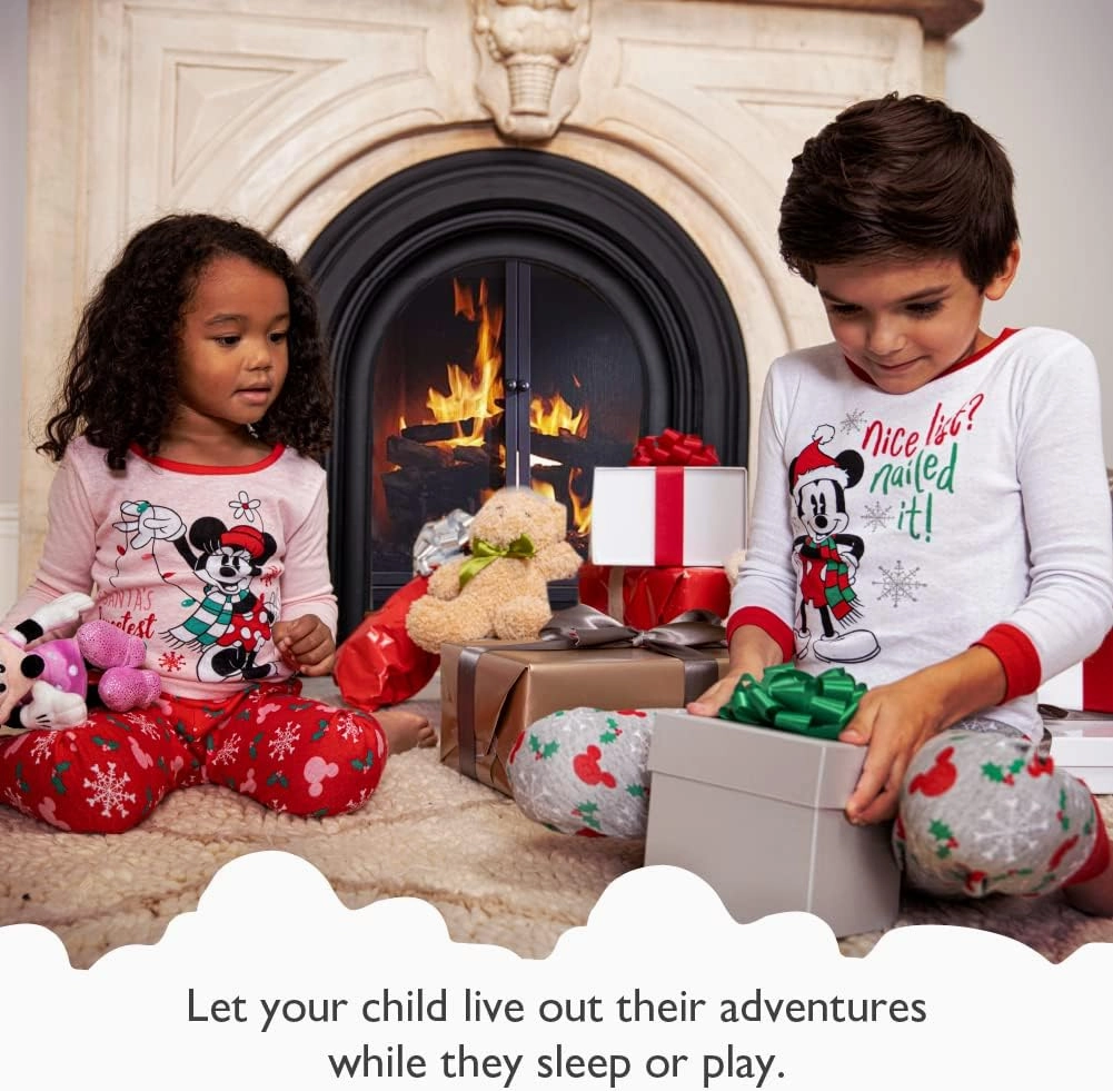 Disney Boys' 2-Piece Loose-fit Pajama Set, Soft & Cute for Kids