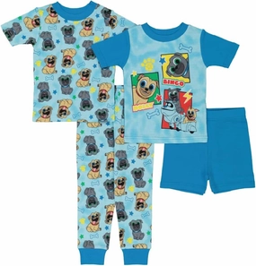 Disney Boys' 4-Piece Snug-fit Cotton Pajama Set, Soft & Cute for Kids