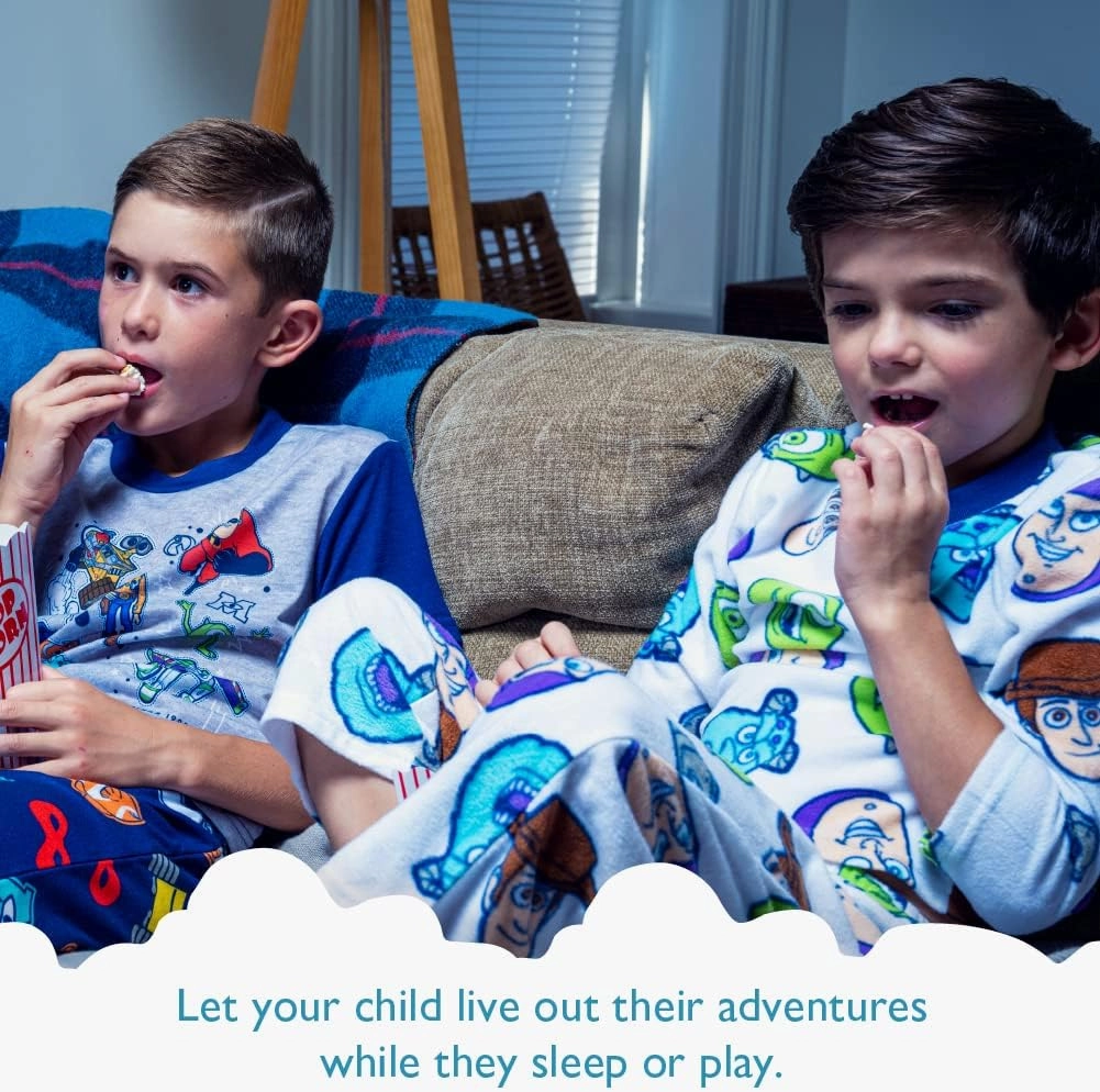 Disney Boys' 4-Piece Snug-fit Cotton Pajama Set, Soft & Cute for Kids
