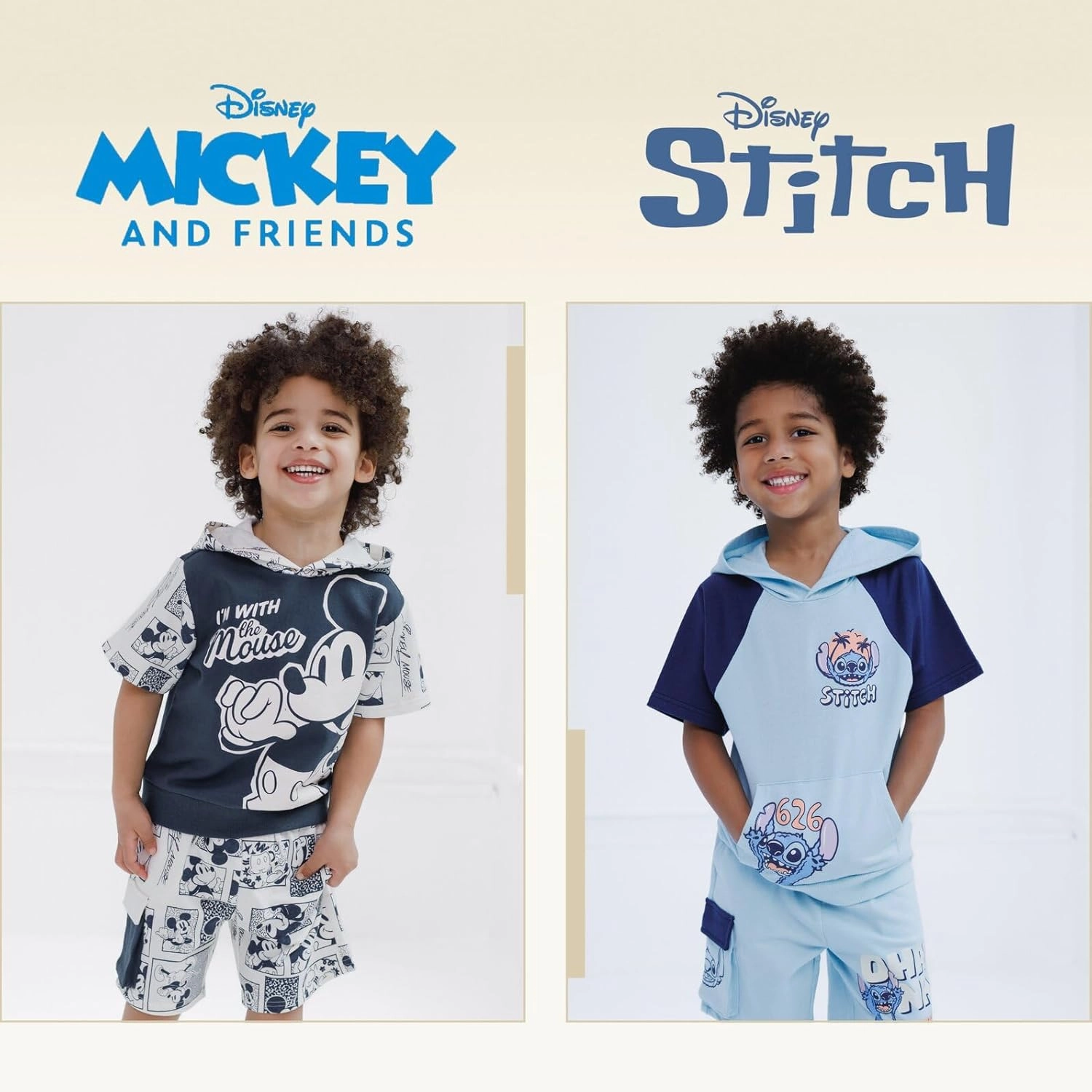 Disney Junior French Terry Pullover Hoodie and Shorts Toddler to Big Kid Sizes (2T - 14-16)