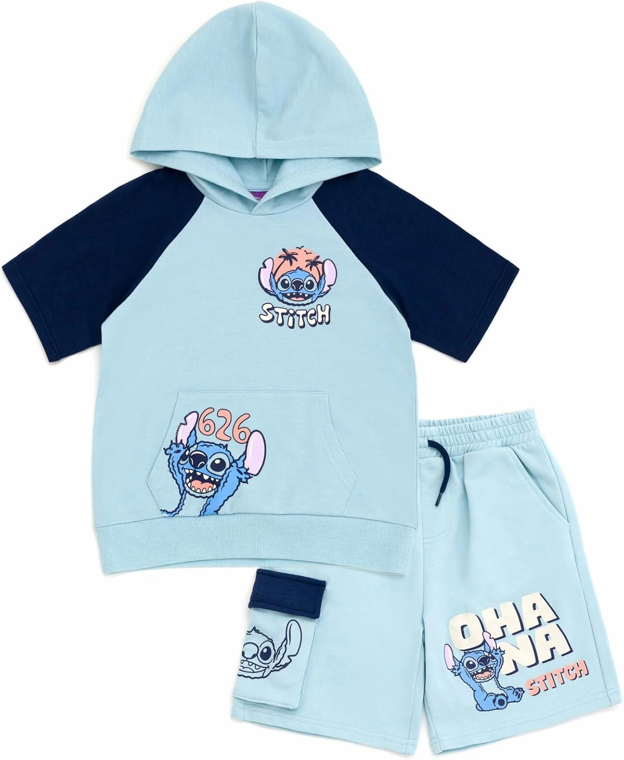 Disney Junior French Terry Pullover Hoodie and Shorts Toddler to Big Kid Sizes (2T - 14-16)