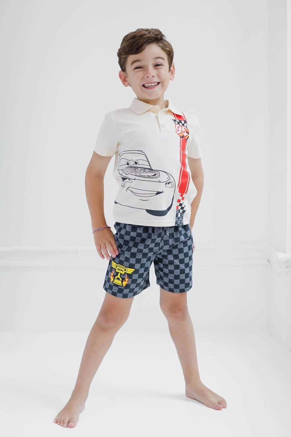 Disney Lion King Mickey Mouse Cars Polo Shirt and Shorts Outfit Set Toddler to Big Kid