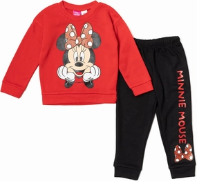 Disney Minnie Mouse Fleece Sweatshirt and Pants Outfit Set Newborn to Big Kid Sizes (Newborn - 14-16)