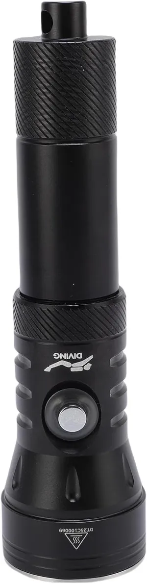 Diving Flashlight, 2000LM 5 Modes 100M Underwater Torch with Power Indicator, Aluminum Alloy IPX8 Rainproof Dive Light for Snorkeling, Camping, Swimming, Hiking, Fishing