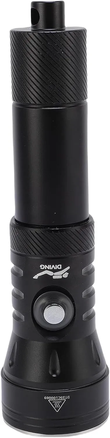 Diving Flashlight, 2000LM 5 Modes 100M Underwater Torch with Power Indicator, Aluminum Alloy IPX8 Rainproof Dive Light for Snorkeling, Camping, Swimming, Hiking, Fishing