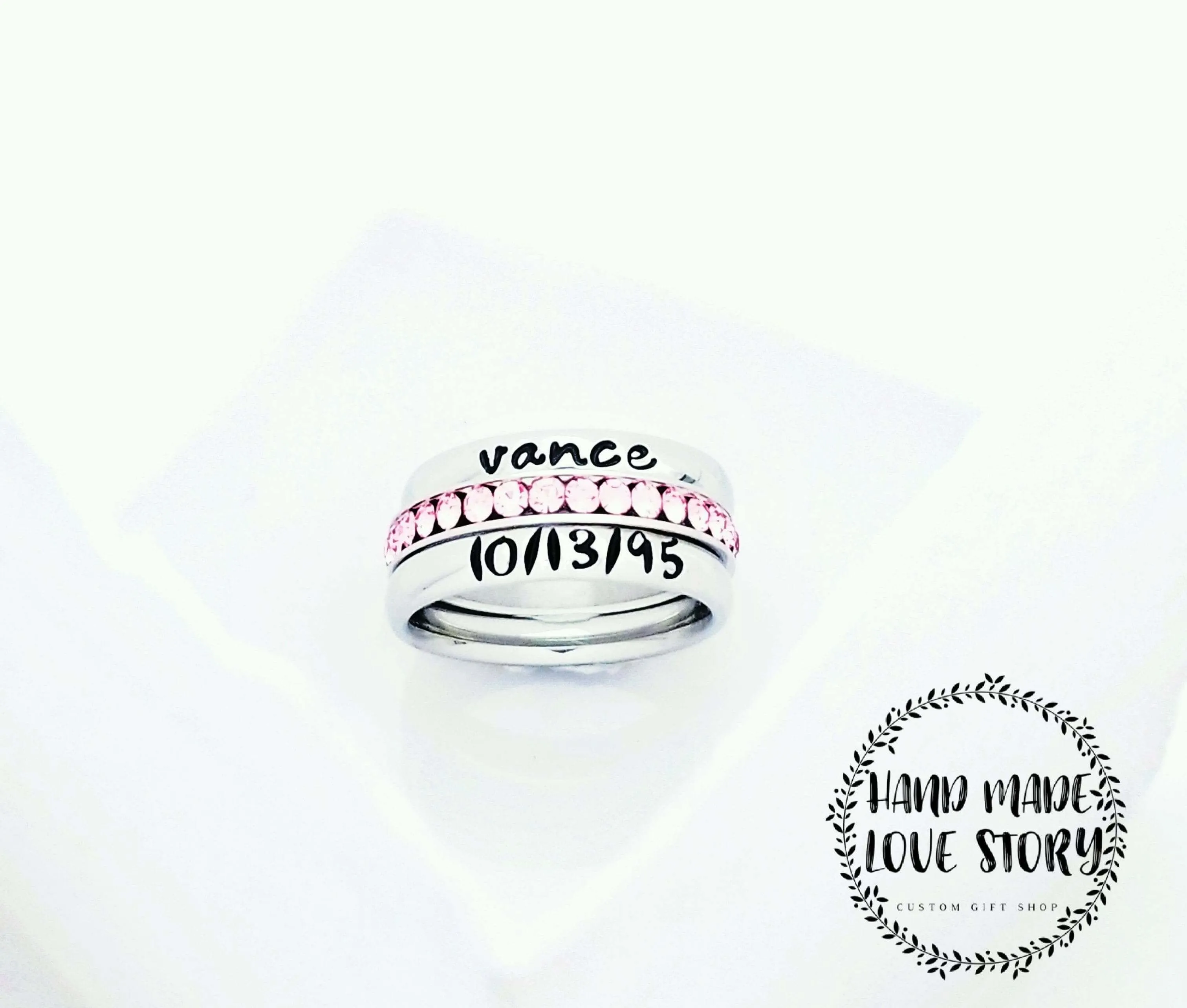 Dog Mom Rings,  Pet Name Jewelry, Dog Name Ring, Stacking Birthstone Ring, Personalize Jewelry, Custom Pet Jewelry, Stackable Name Rings